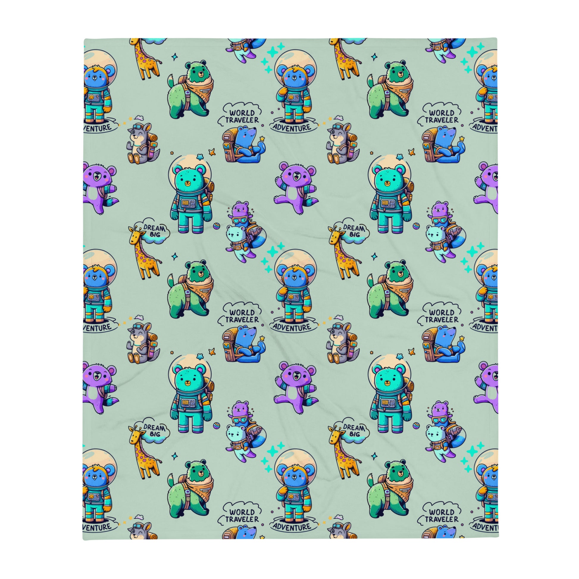 Throw Blanket Adventure Dream Bears - ErdeGora