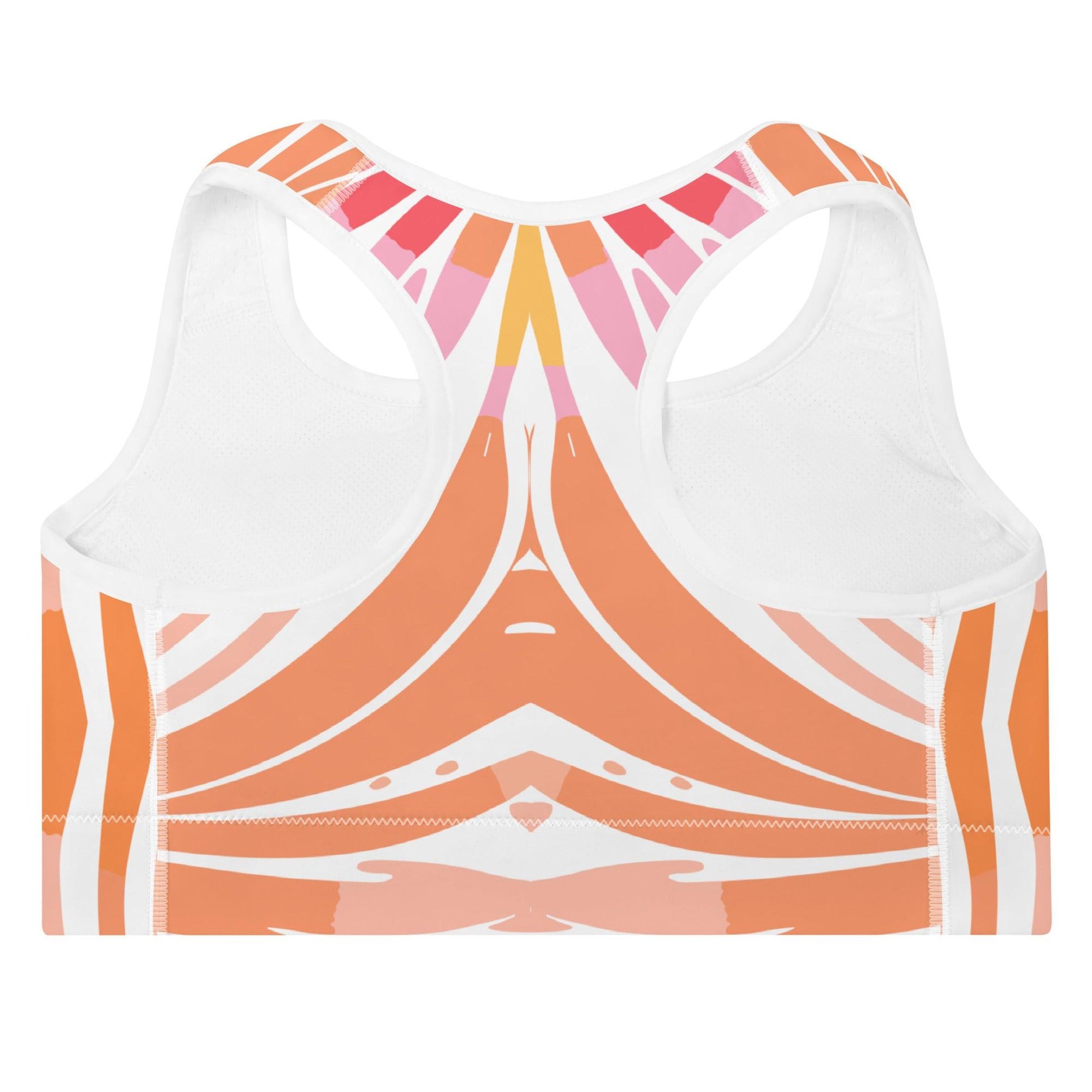 Tie-dye Padded Sports Bra Peachy Coral Reef - ErdeGora