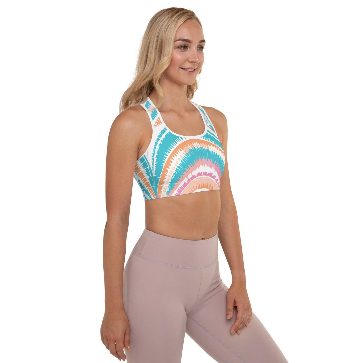 Tie-dye Padded Sports Bra Peachy Ocean Drift - ErdeGora