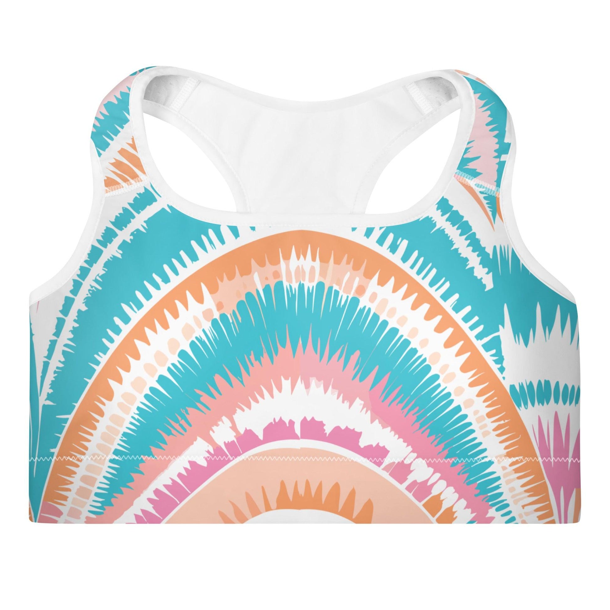 Tie-dye Padded Sports Bra Peachy Ocean Drift - ErdeGora