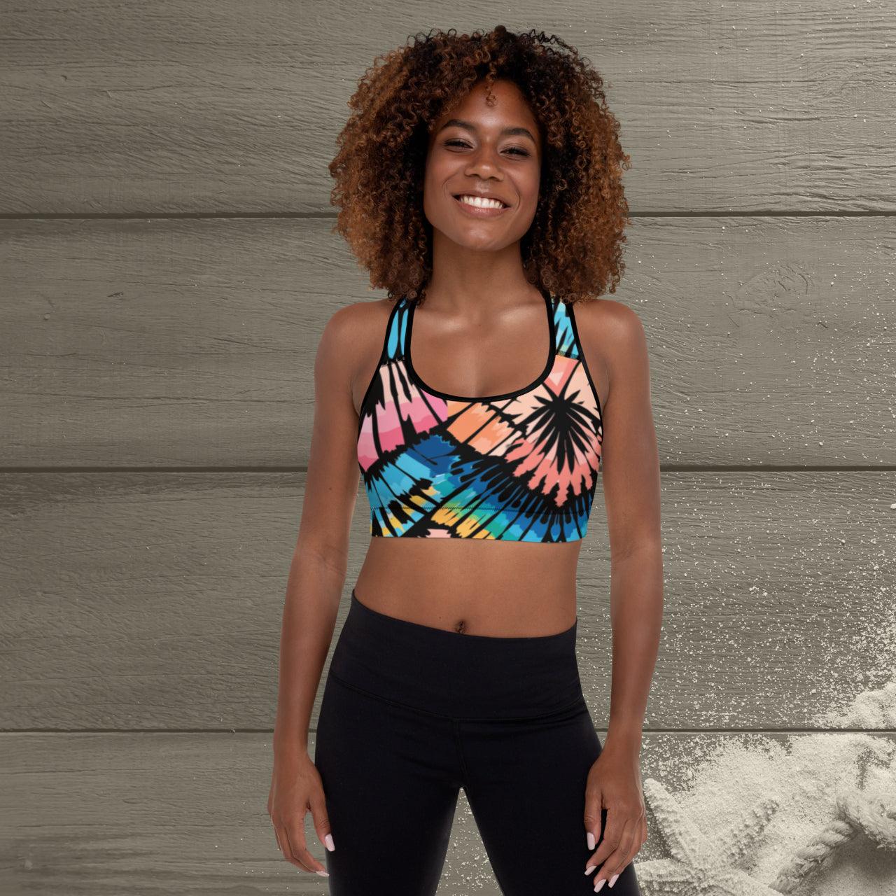 Tie-Dye Padded Sports Bra Peachy Saltwater - ErdeGora