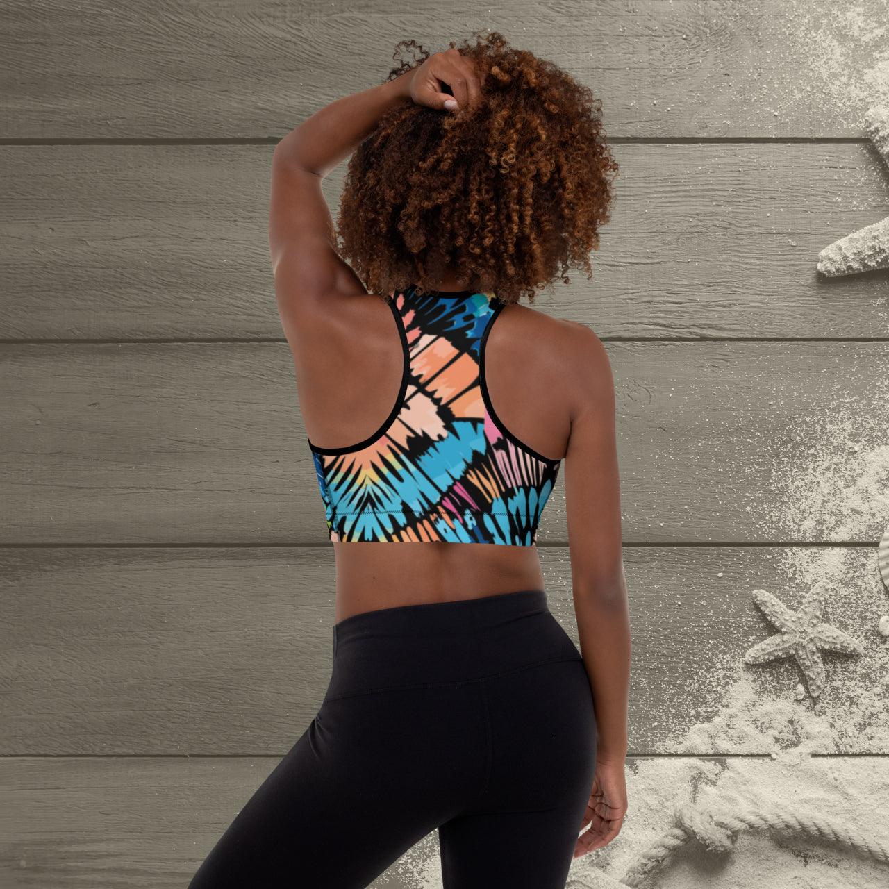 Tie-Dye Padded Sports Bra Peachy Saltwater - ErdeGora