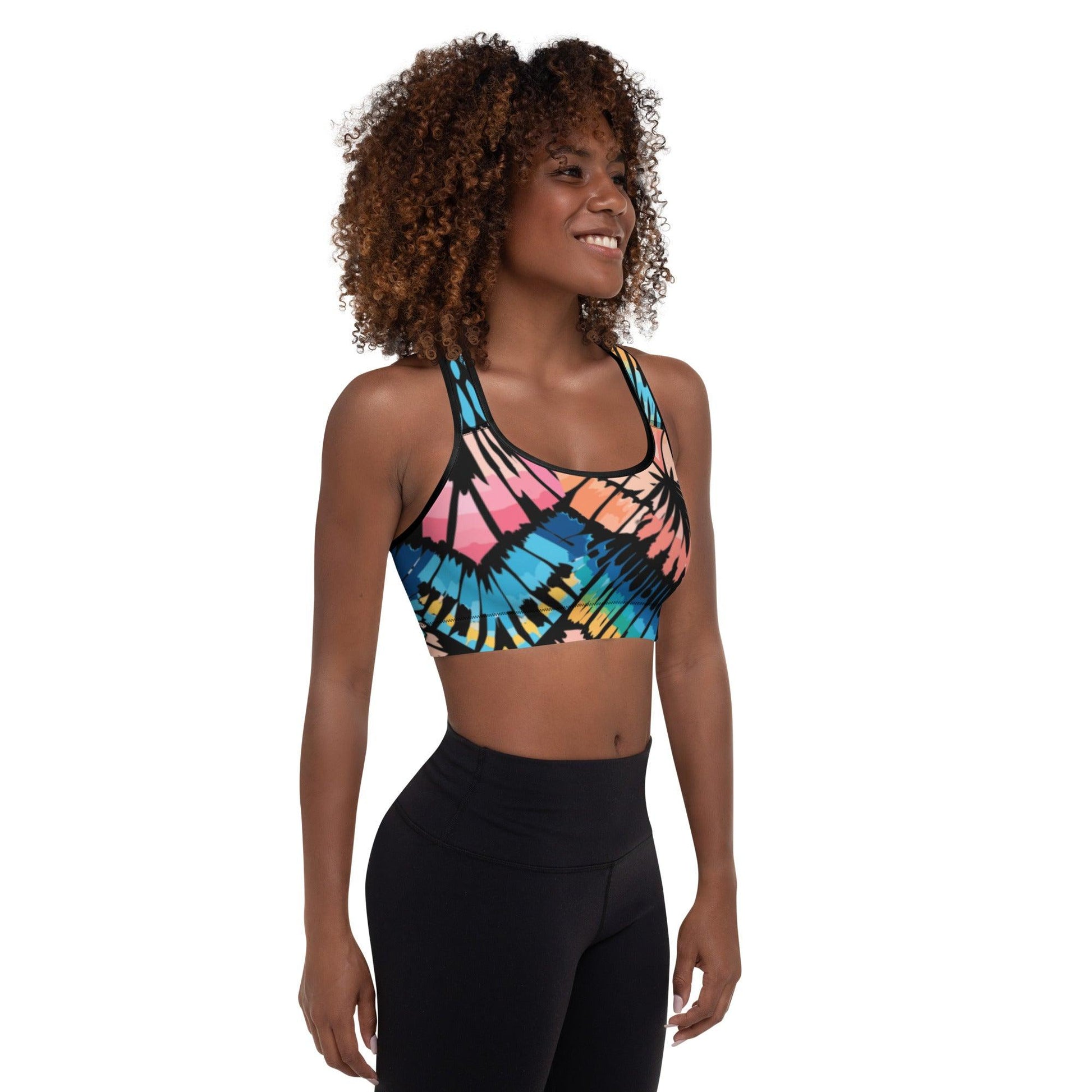 Tie-Dye Padded Sports Bra Peachy Saltwater - ErdeGora