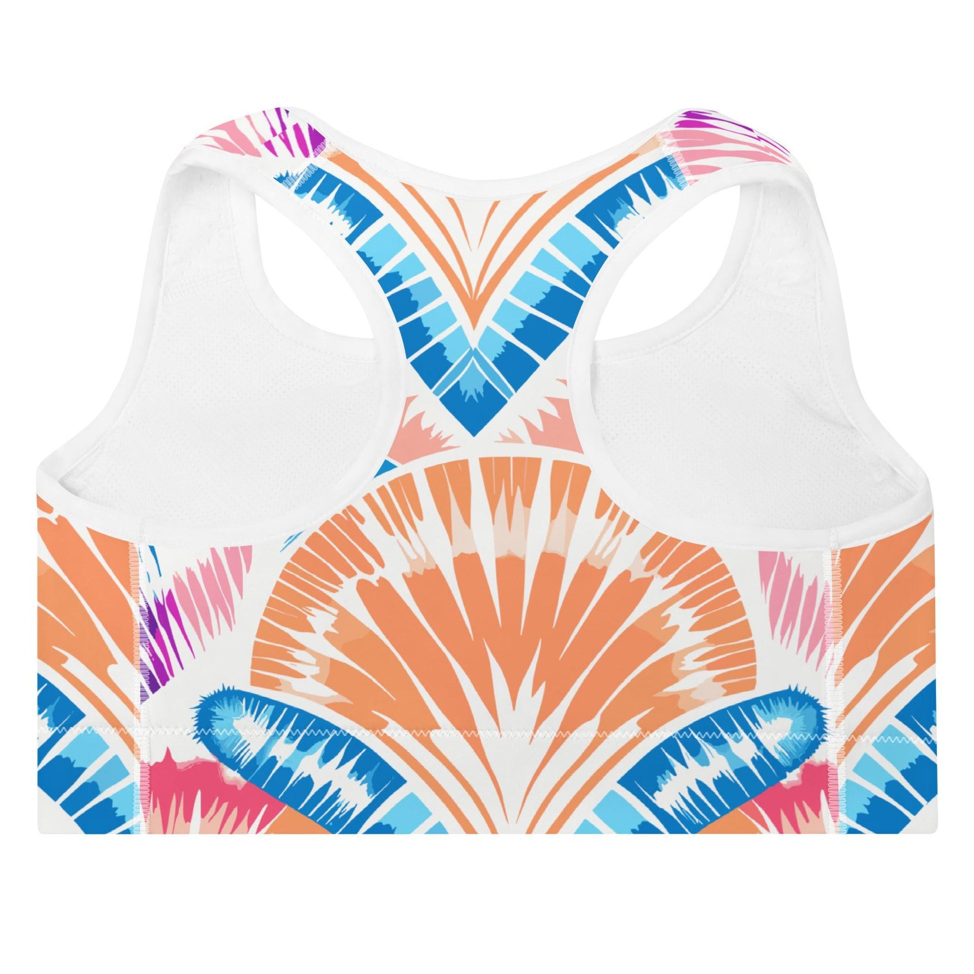 Tie-dye Padded Sports Bra Peachy Shells - ErdeGora