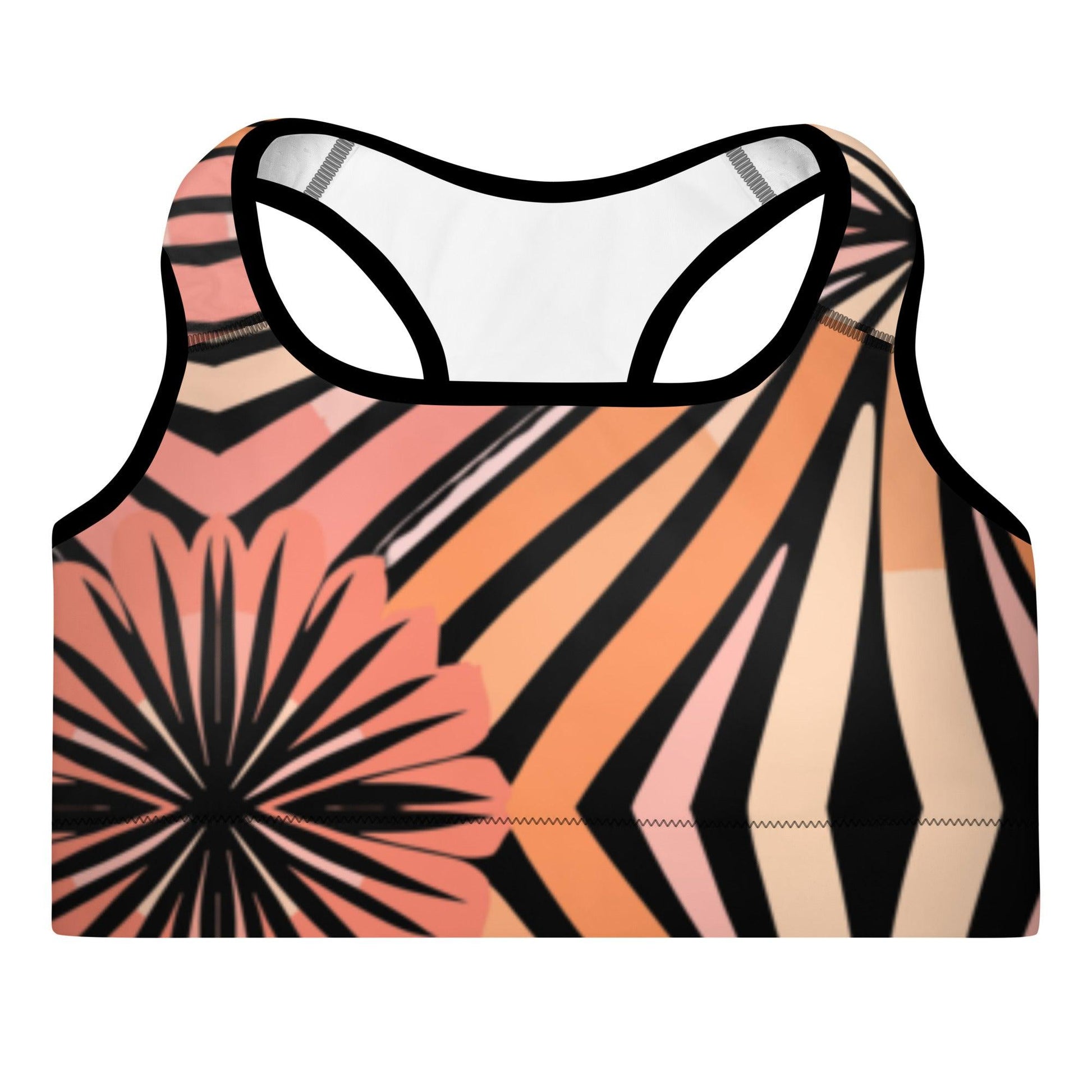 Tie-dye Padded Sports Bra Peachy Tiger Shark - ErdeGora