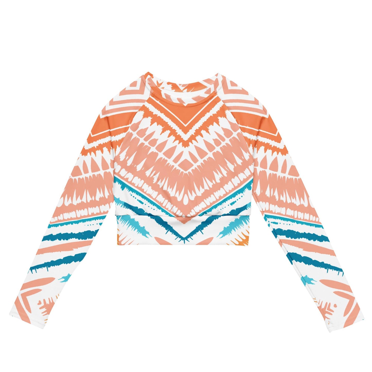 Tie-dye Recycled Long-sleeve Crop Top Peachy Blues - ErdeGora