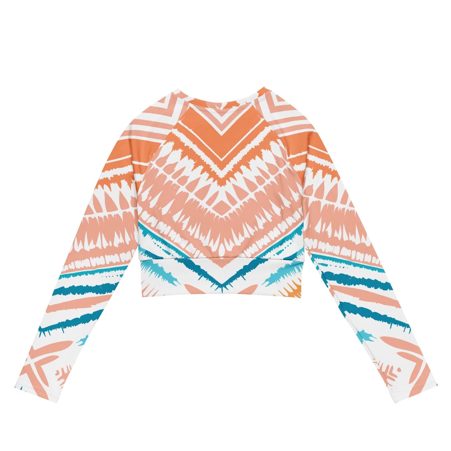 Tie-dye Recycled Long-sleeve Crop Top Peachy Blues - ErdeGora