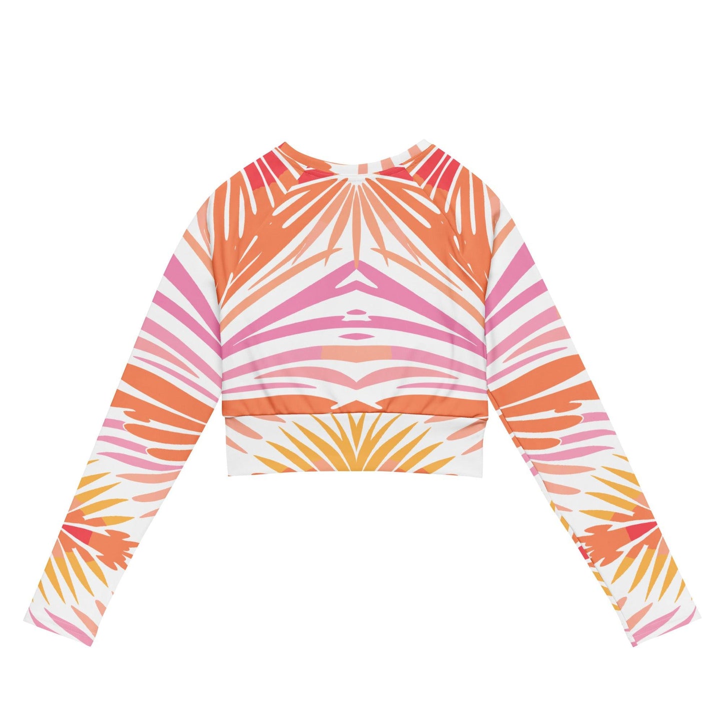 Tie-dye Recycled Long-sleeve Crop Top Coral Reef - ErdeGora