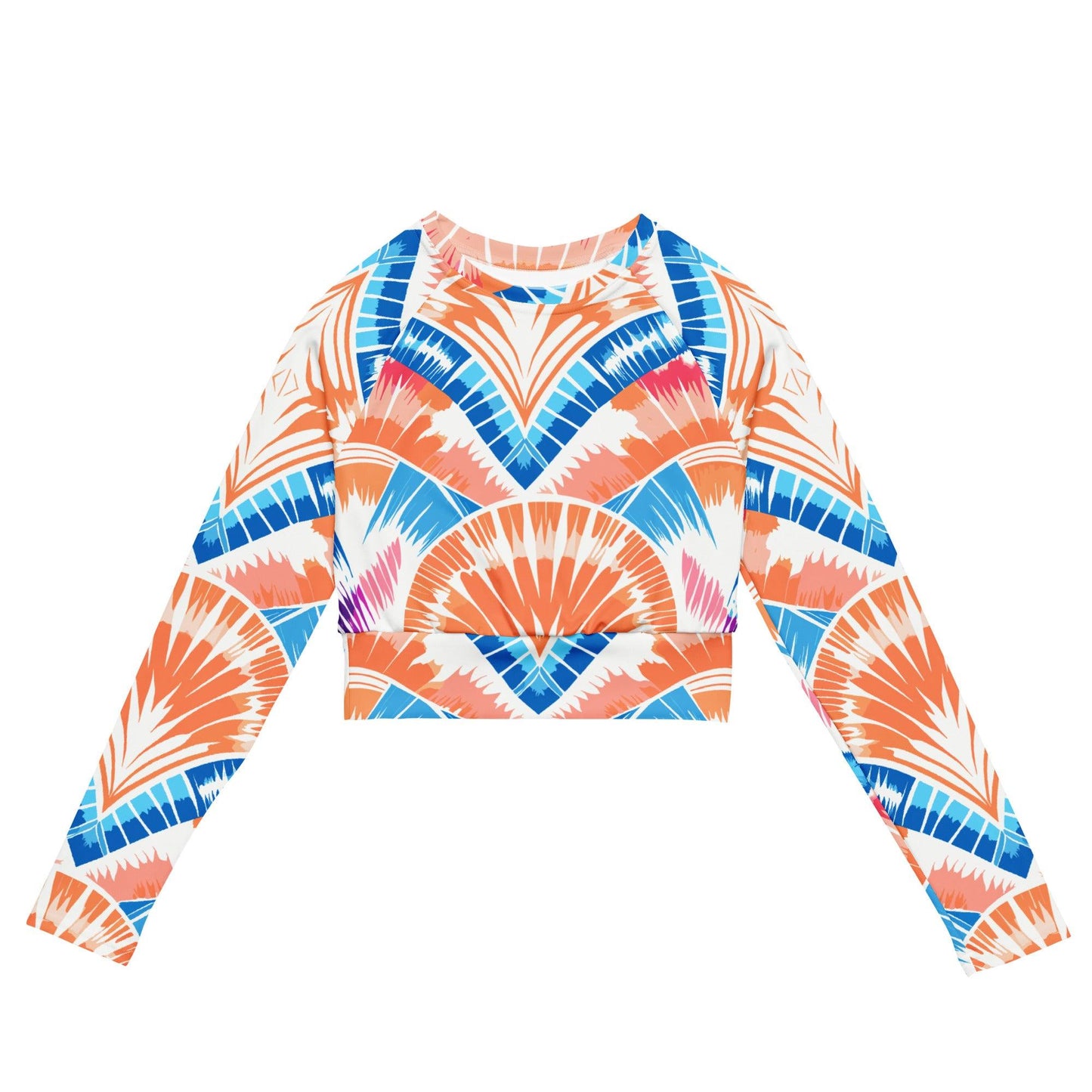 Tie-dye Recycled Long-sleeve Crop Top Peachy Shells - ErdeGora