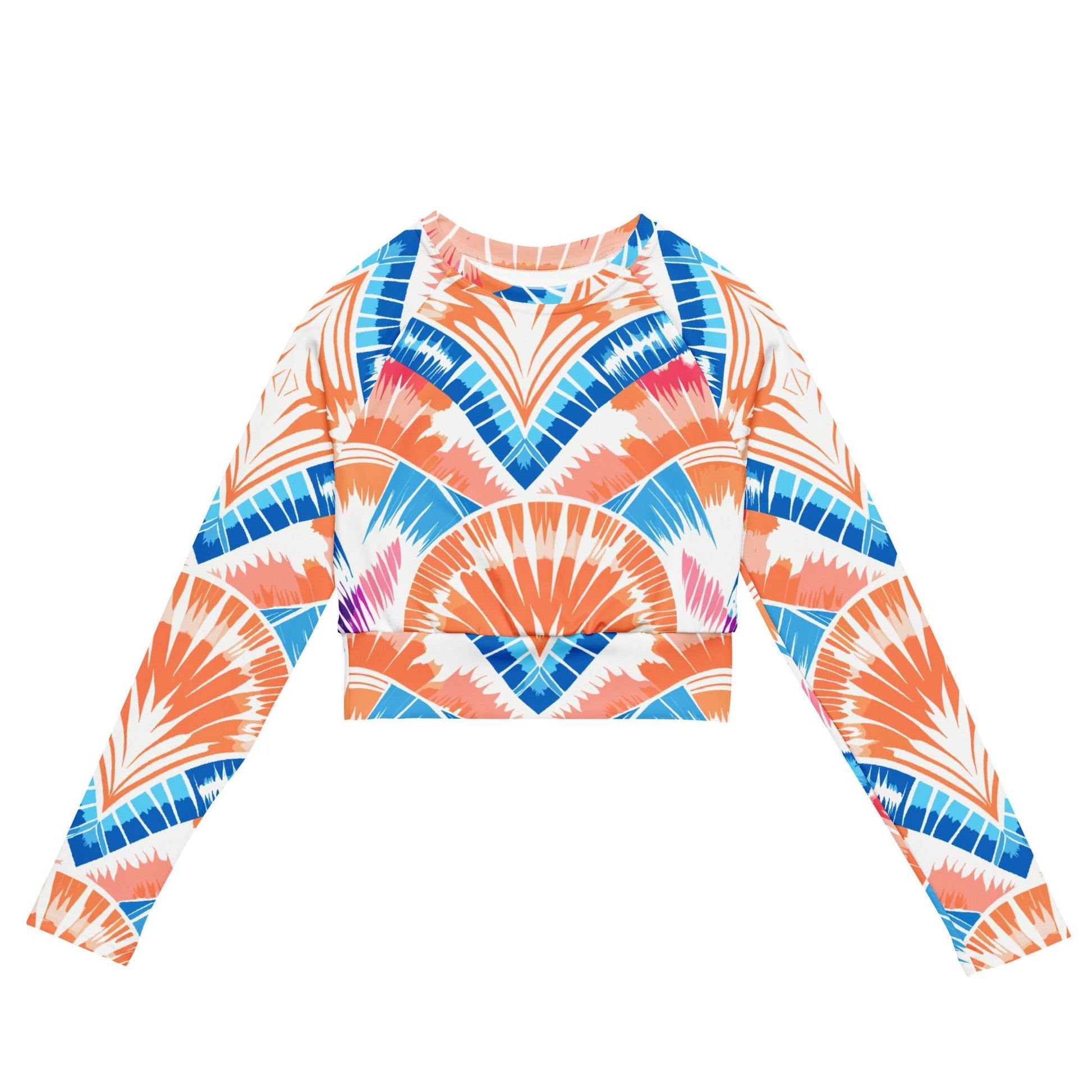 Tie-dye Recycled Long-sleeve Crop Top Peachy Shells - ErdeGora