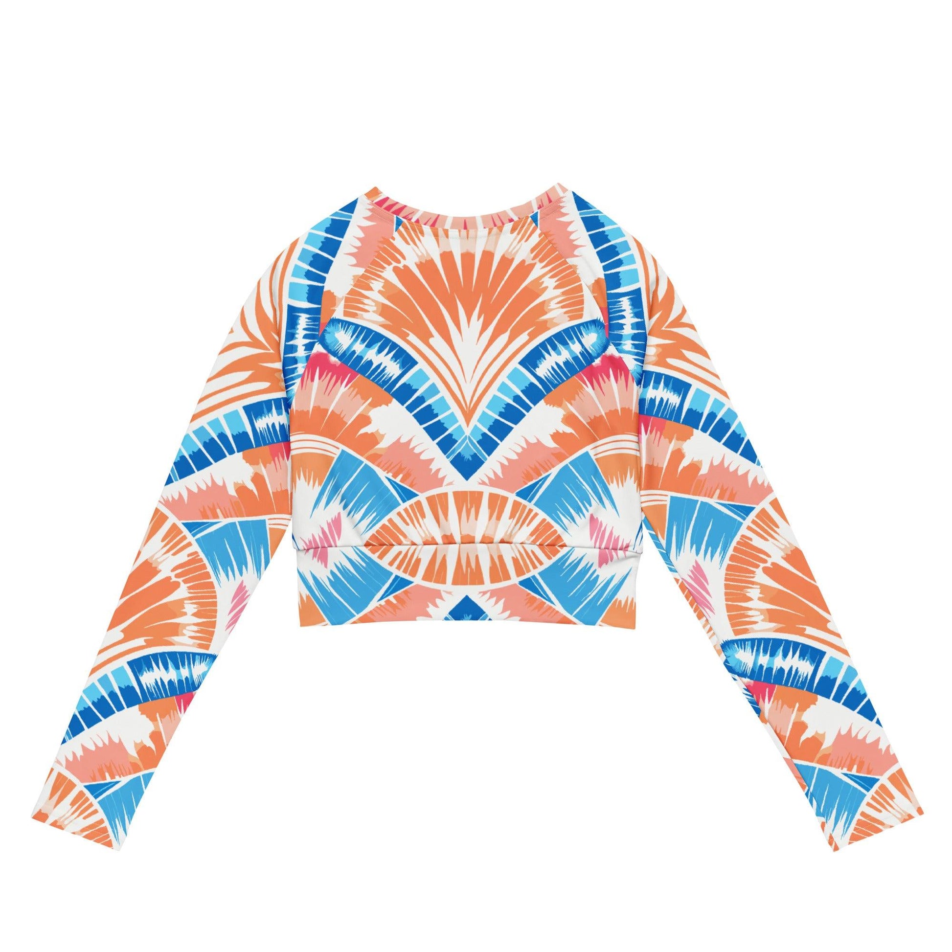 Tie-dye Recycled Long-sleeve Crop Top Peachy Shells - ErdeGora