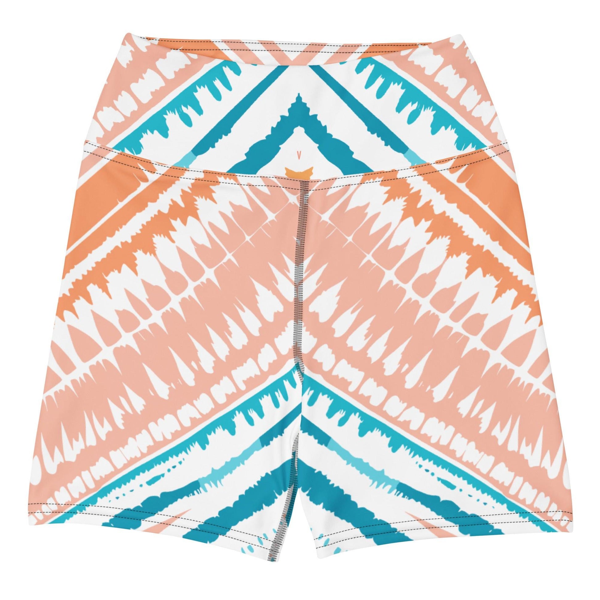 Tie-dye Yoga Shorts Peachy Blues - ErdeGora