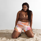Tie-dye Yoga Shorts Peachy Coral Reef - ErdeGora
