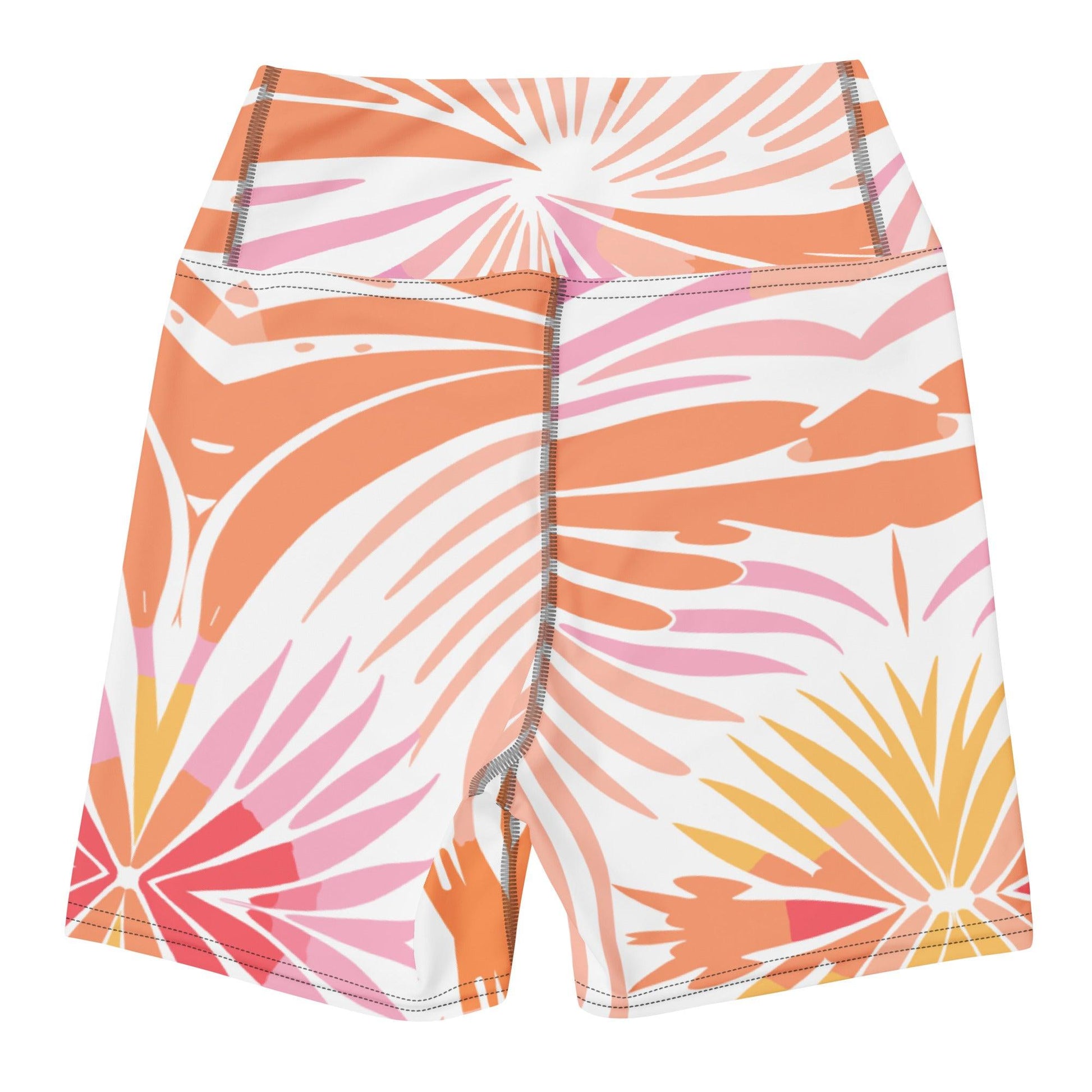 Tie-dye Yoga Shorts Peachy Coral Reef - ErdeGora