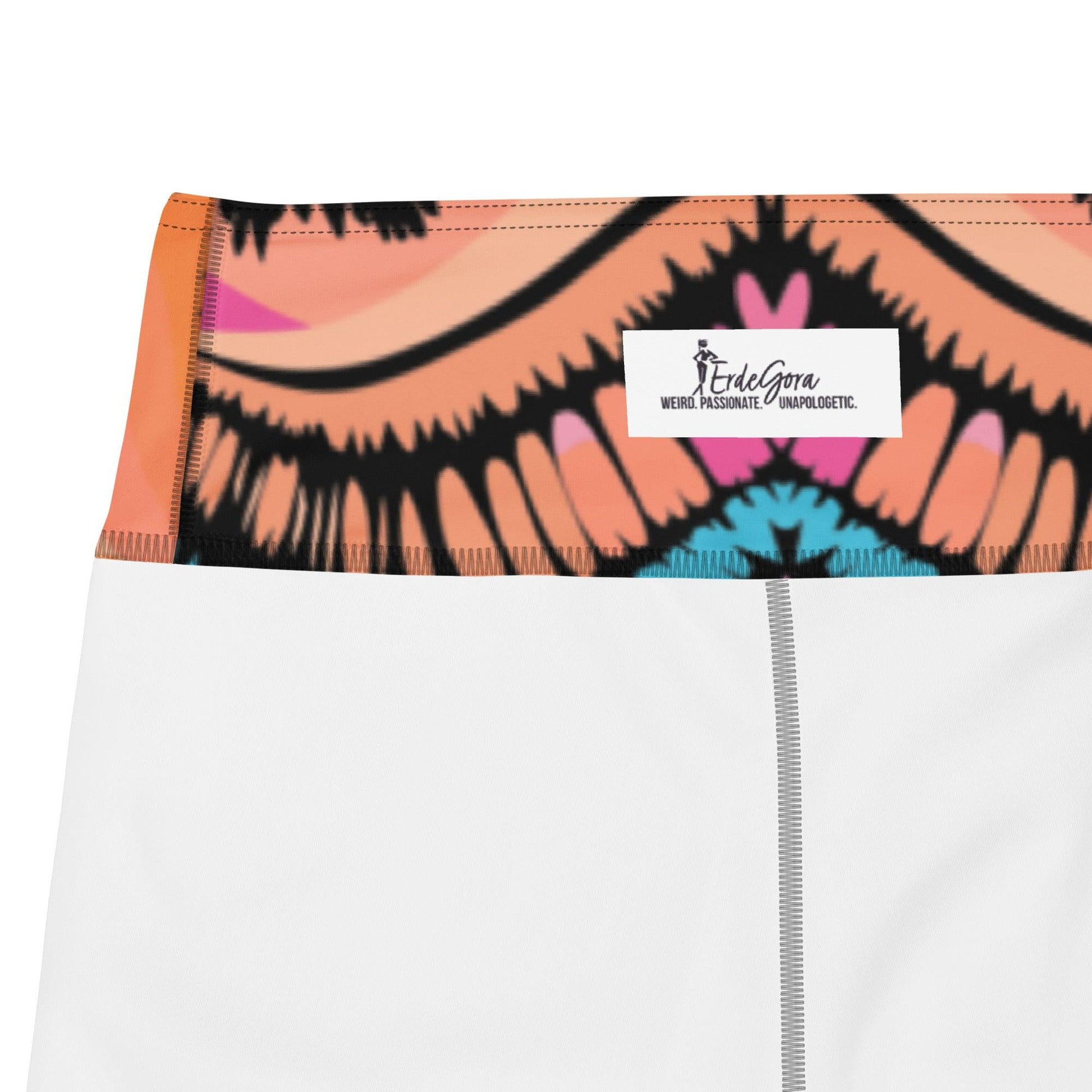 Tie-dye Yoga Shorts Peachy Crush Waves - ErdeGora