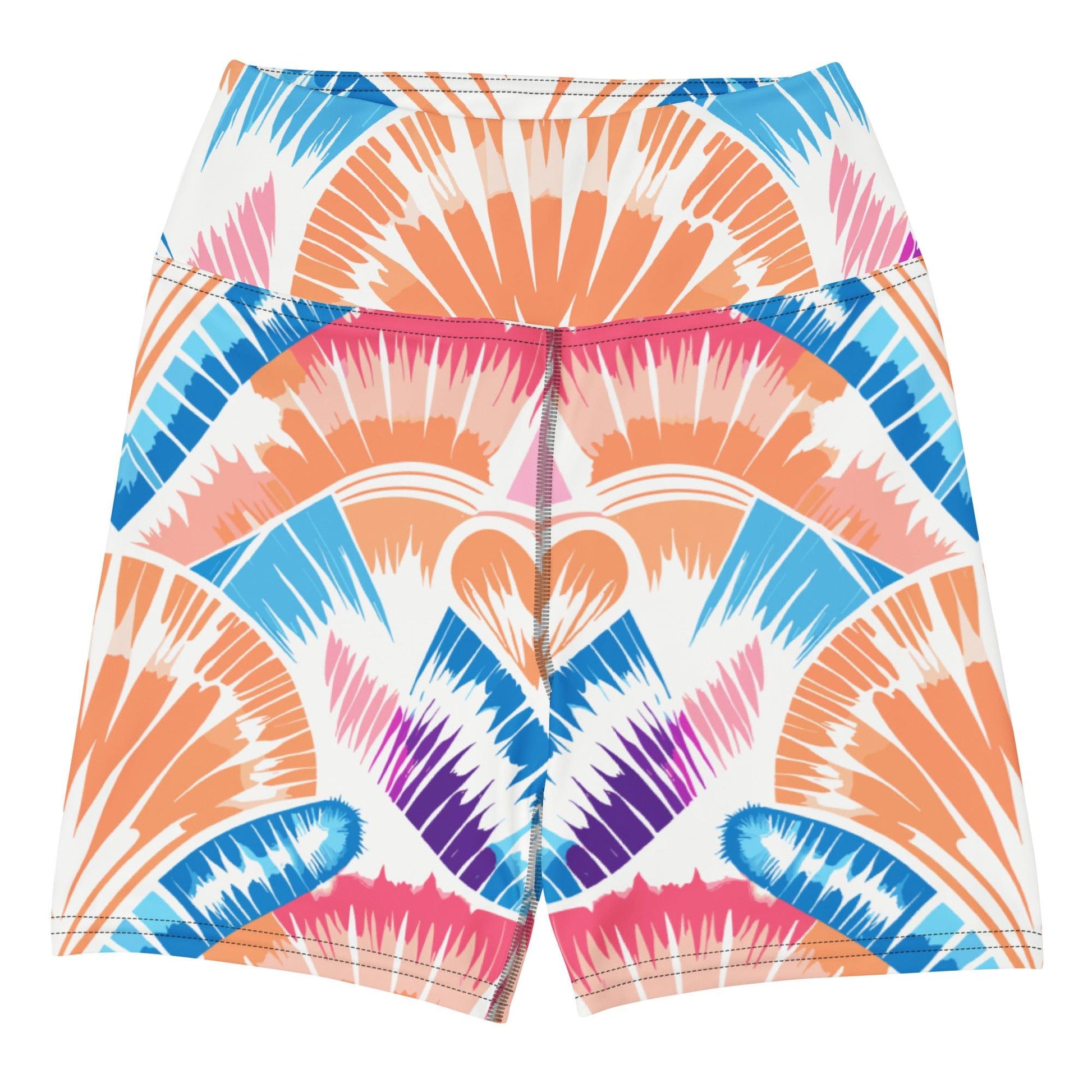 Tie-dye Yoga Shorts Peachy Shells - ErdeGora