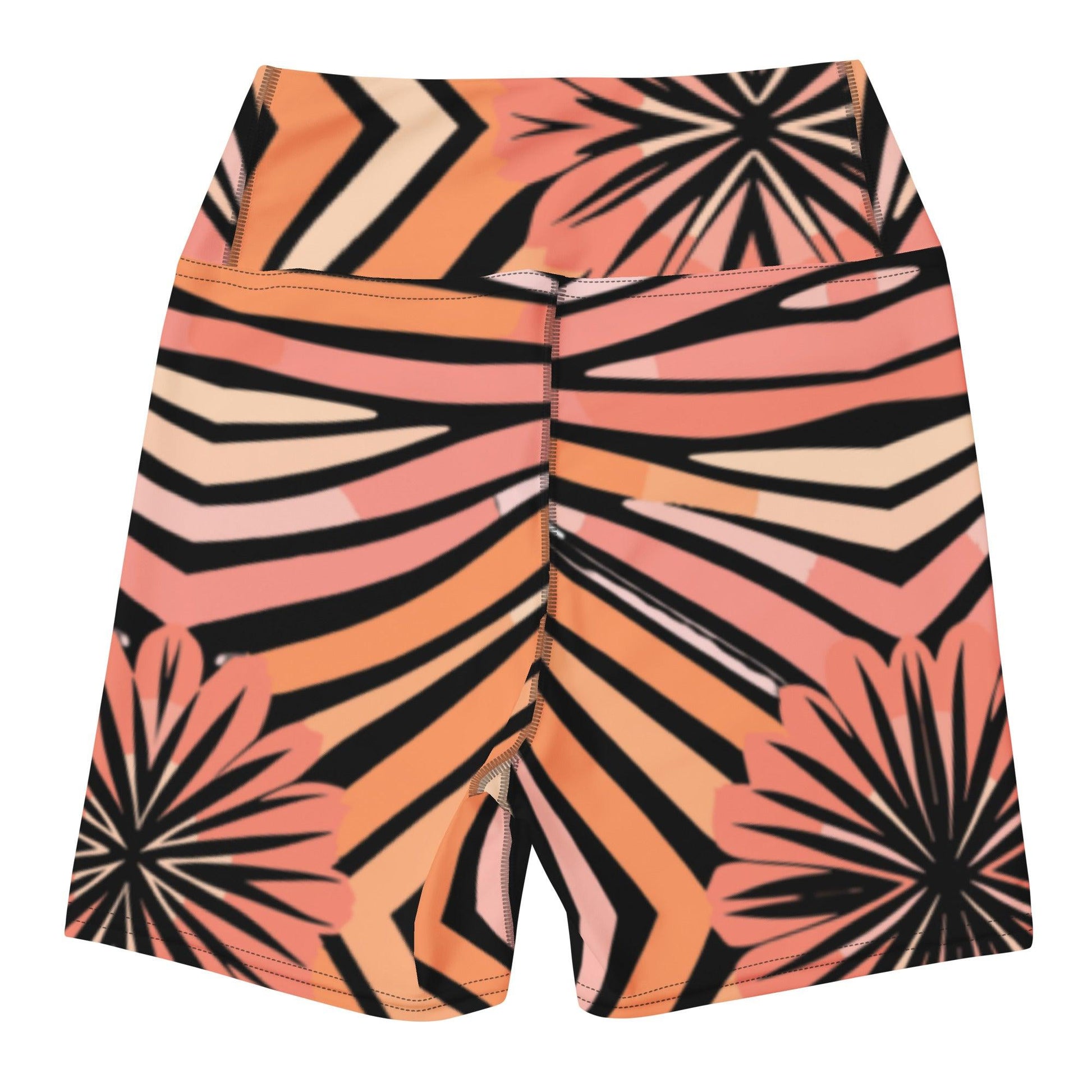 Tie-dye Yoga Shorts Peachy Tiger Shark - ErdeGora