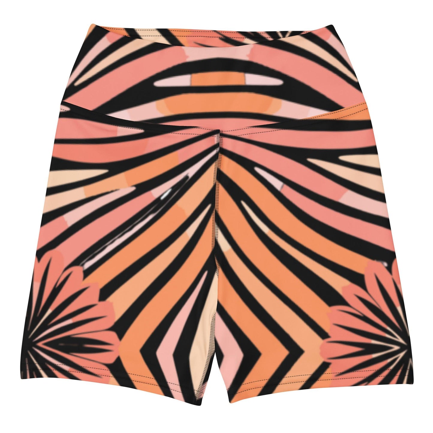 Tie-dye Yoga Shorts Peachy Tiger Shark - ErdeGora