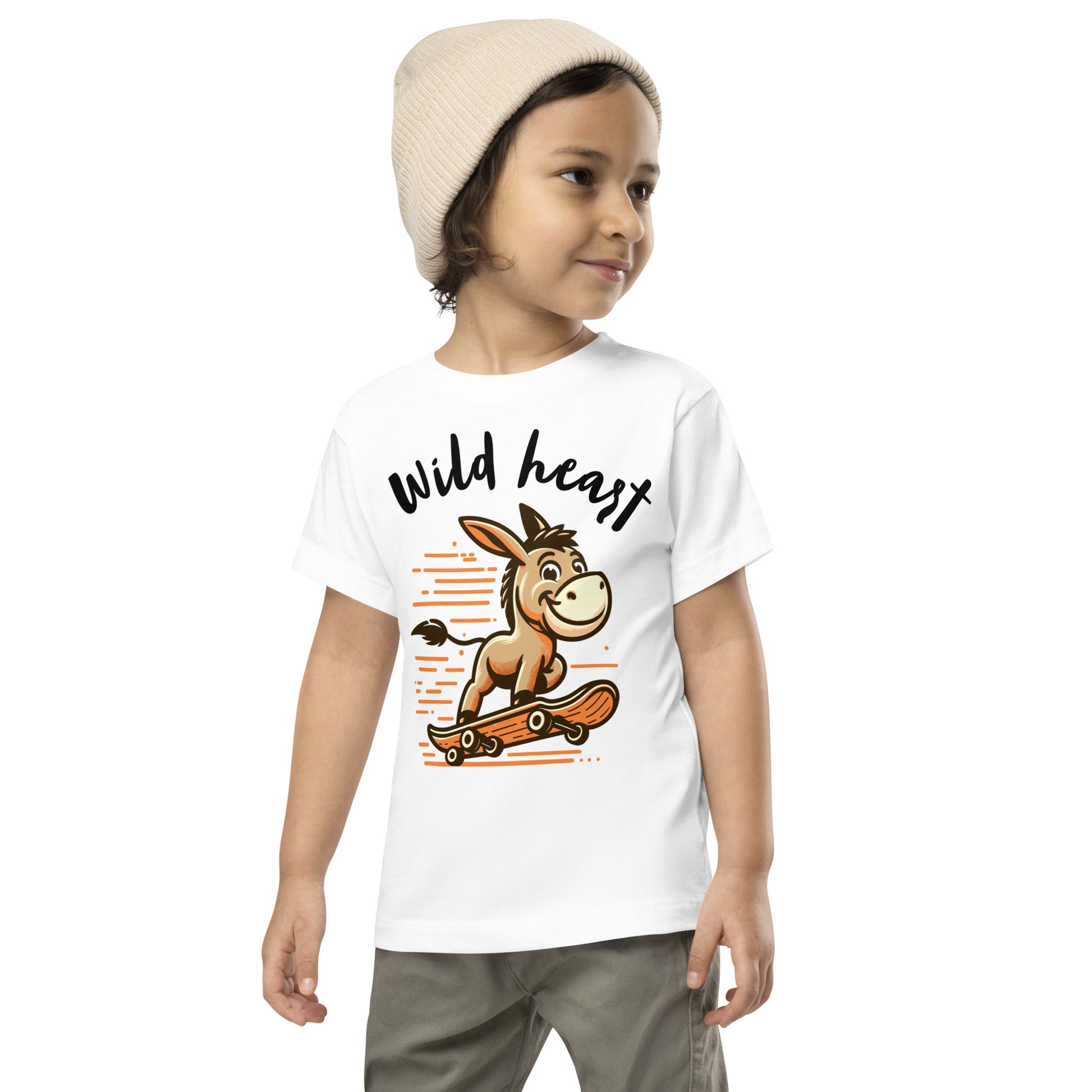 Toddler Short Sleeve Tee Speedy Donkey Wild Heart - ErdeGora