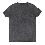 flat lay of the denim tshirt, back view