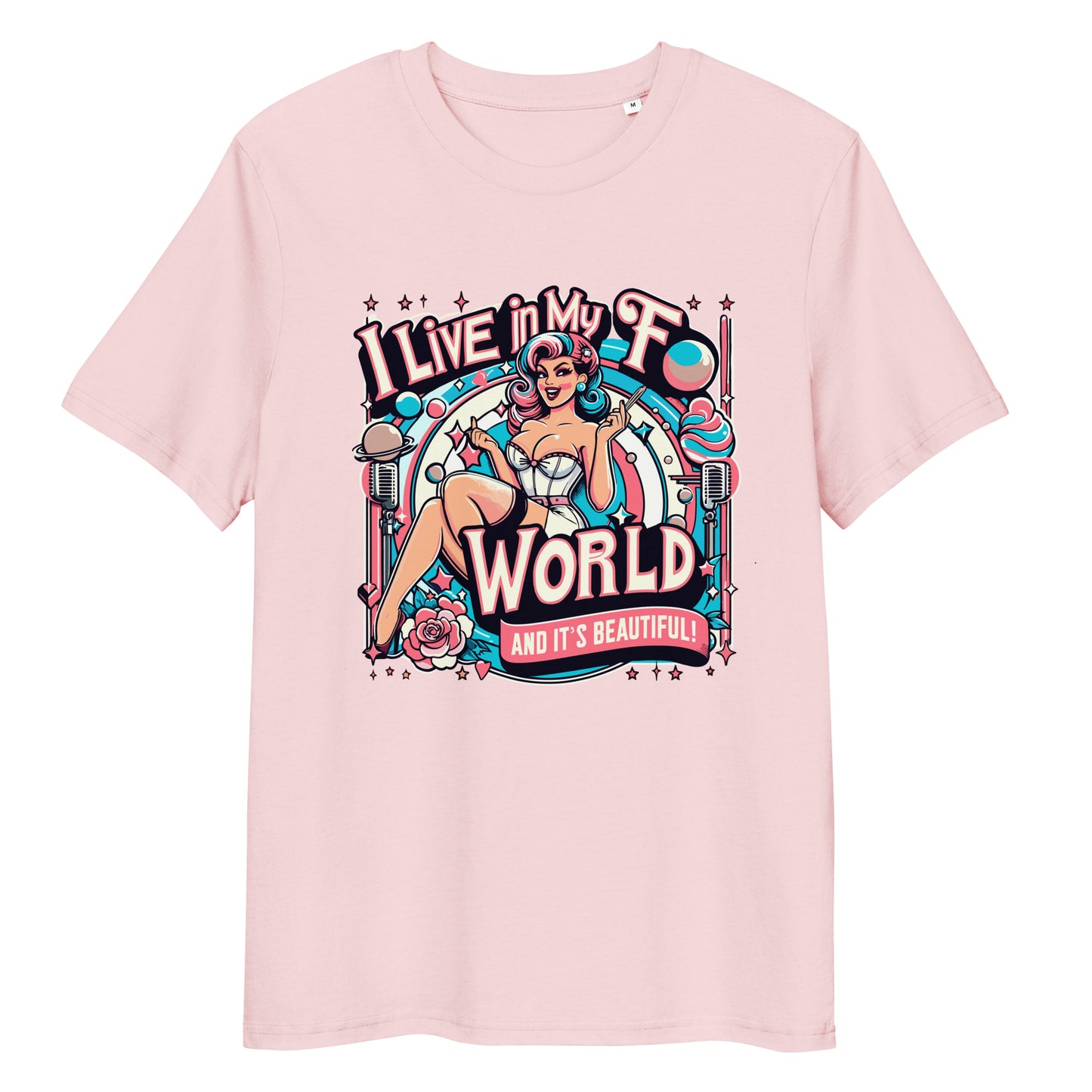 Organic Cotton T-shirt F World Visionary - ErdeGora