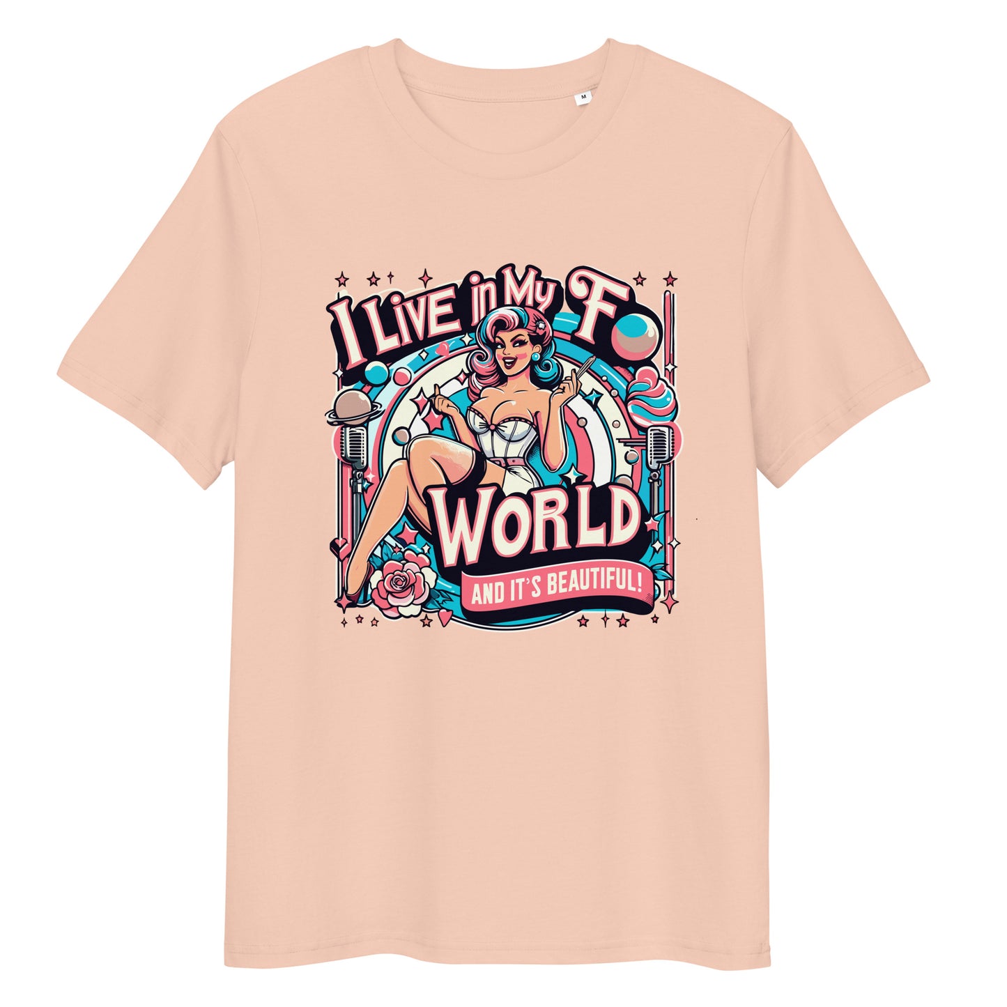 Organic Cotton T-shirt F World Visionary - ErdeGora