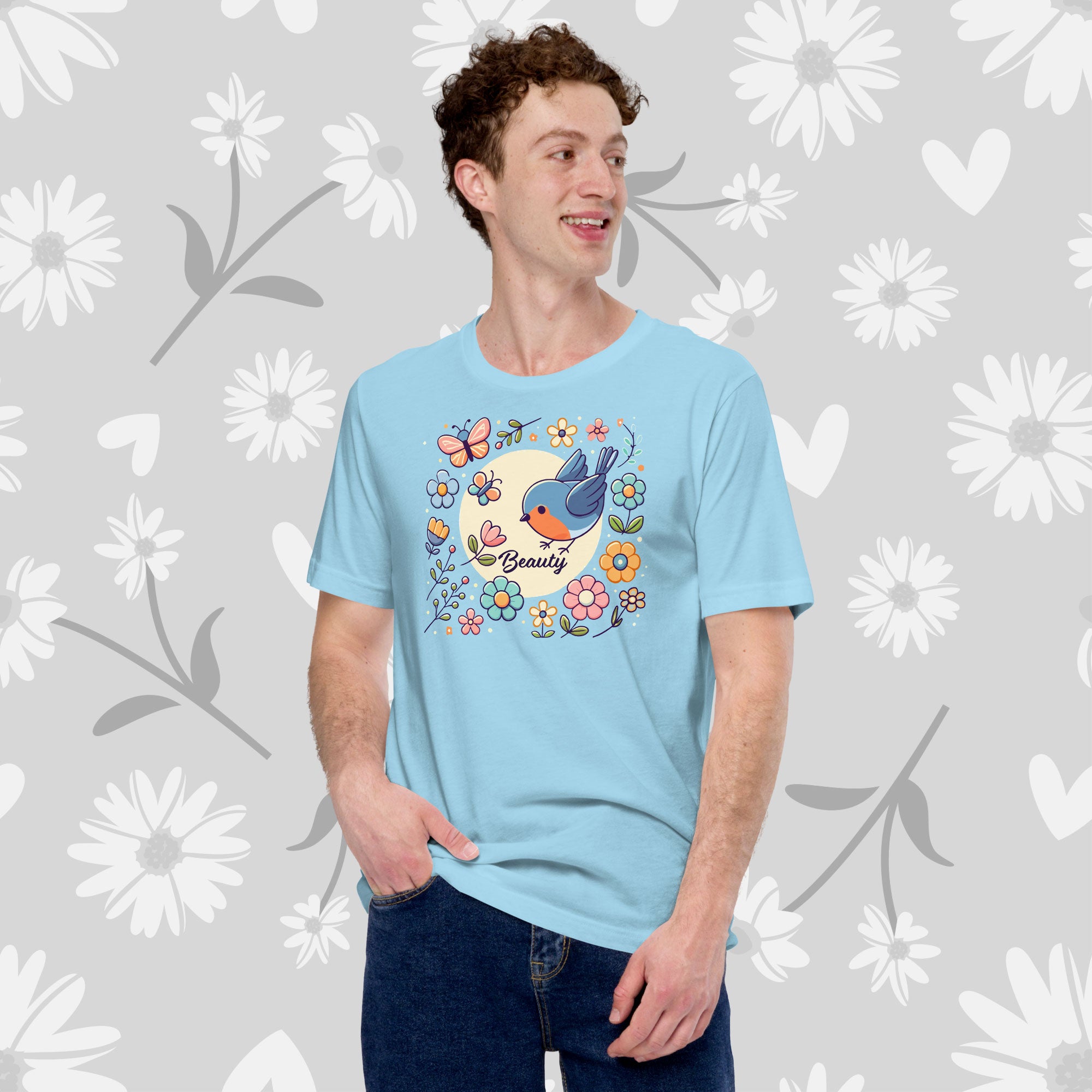 Unisex T-Shirt - Beauty Blossom Robin
