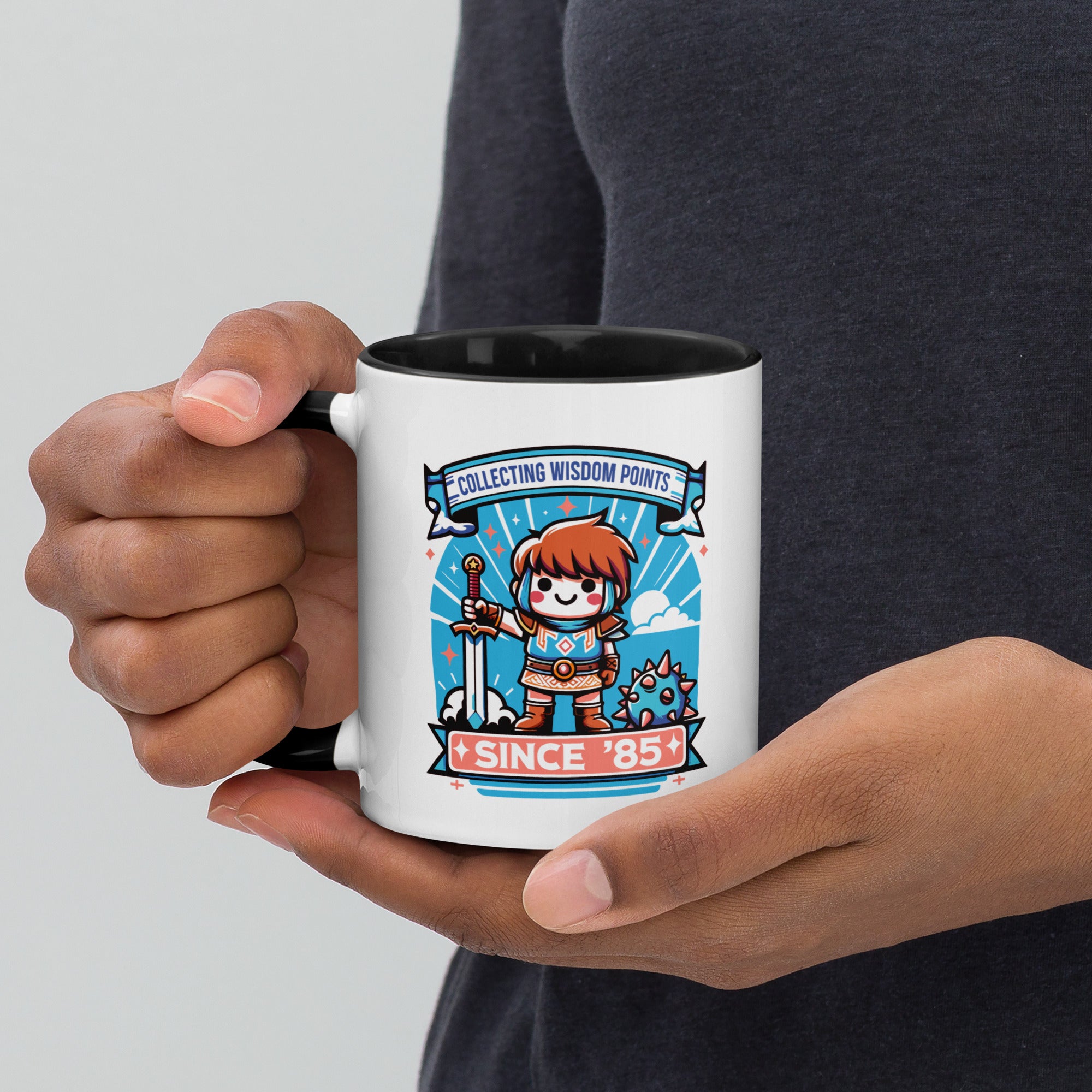 Mug with Color Inside Collecting Wisdom Points Since '85 - ErdeGora