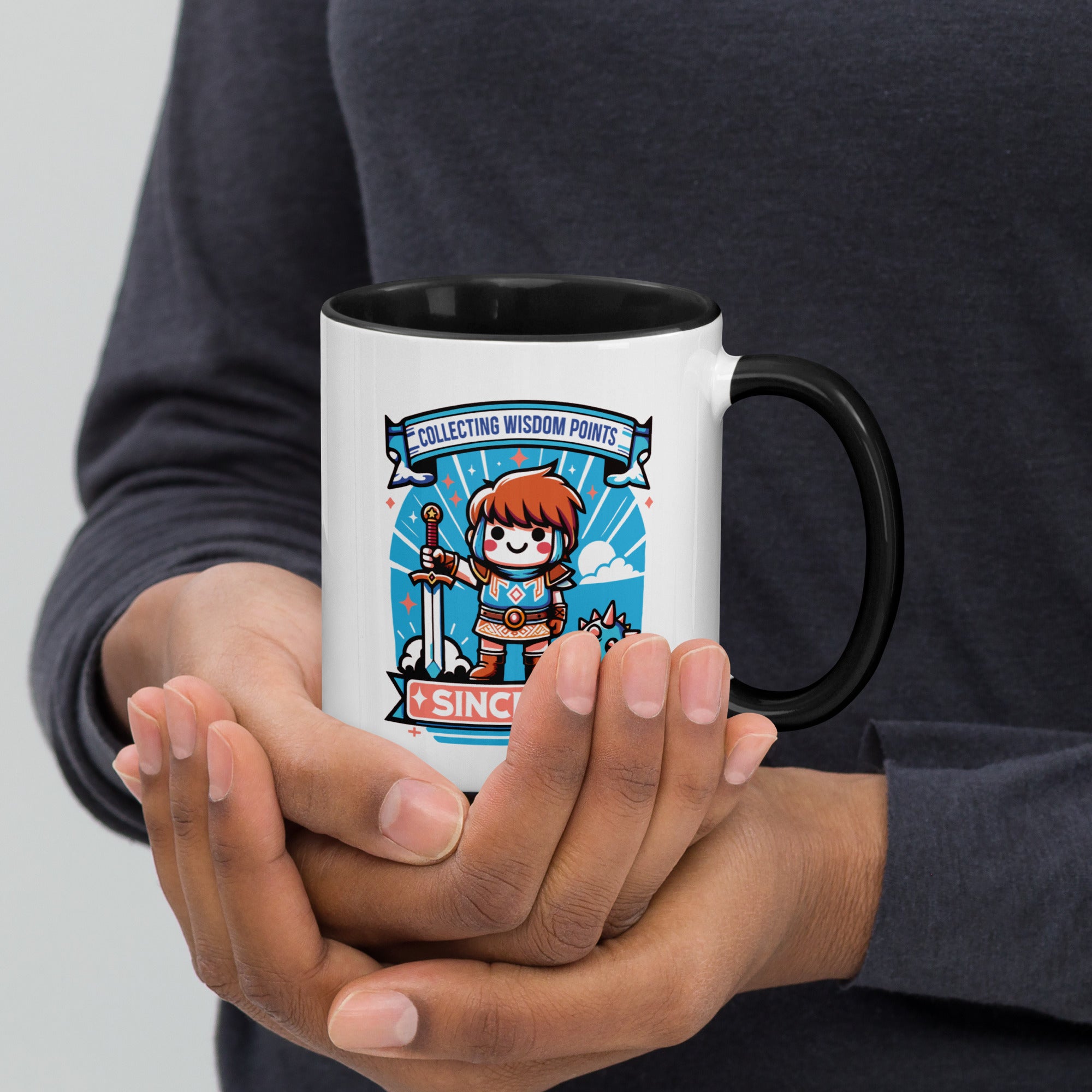 Mug with Color Inside Collecting Wisdom Points Since '85 - ErdeGora