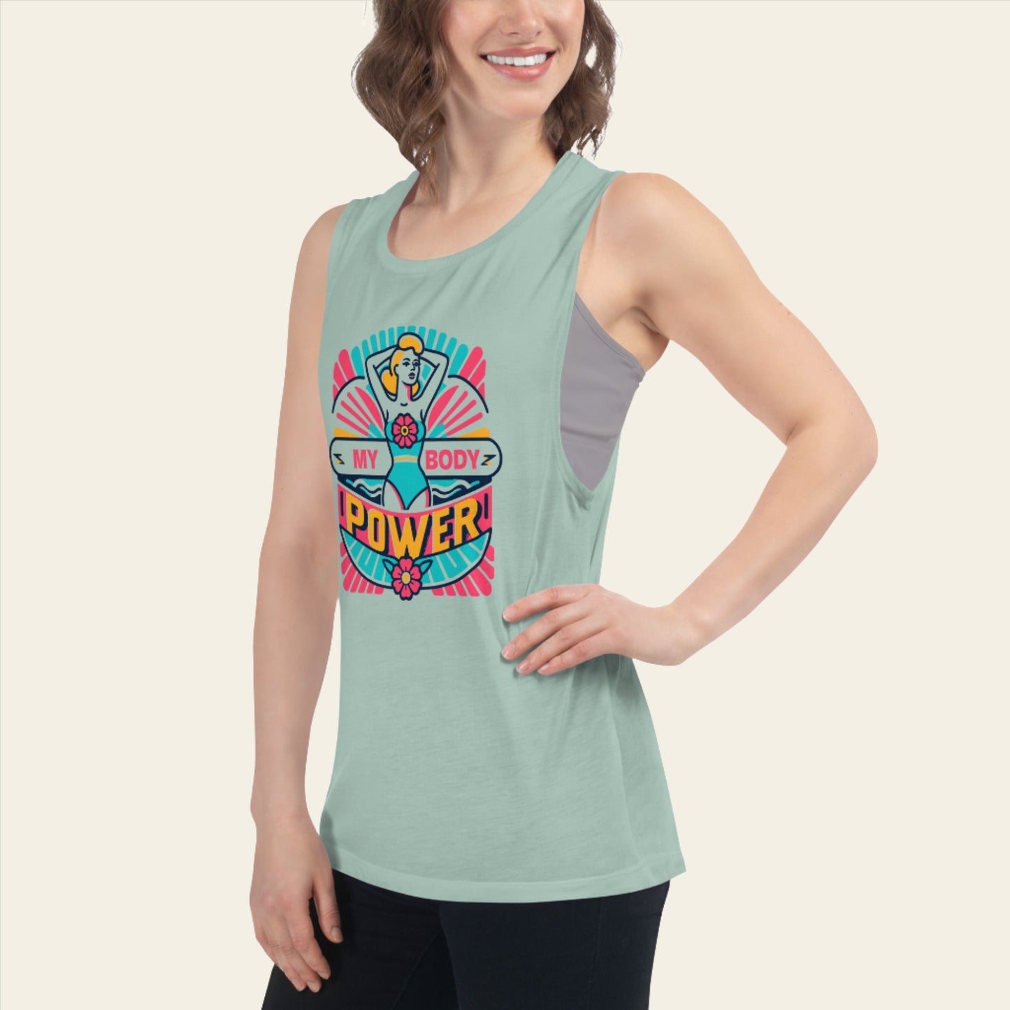 Ladies’ Muscle Tank My Body Power - ErdeGora