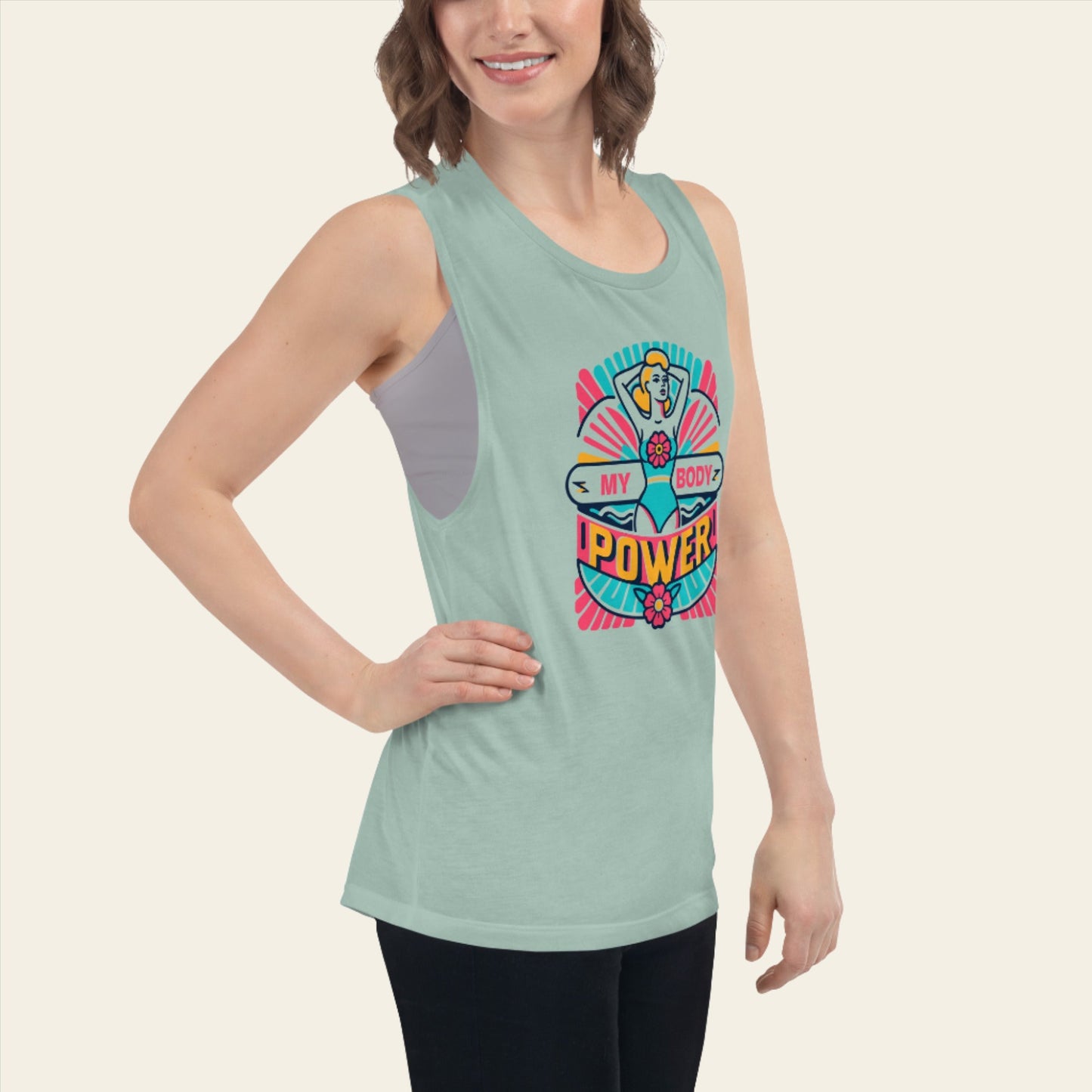 Ladies’ Muscle Tank My Body Power - ErdeGora