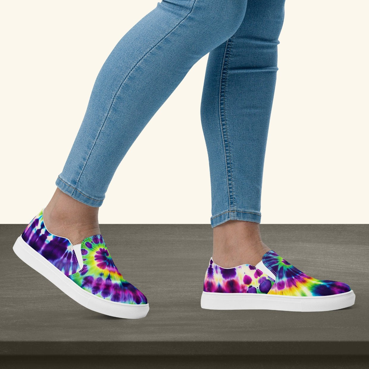 Women’s Slip-On Shoes Rainbow Swirl - ErdeGora