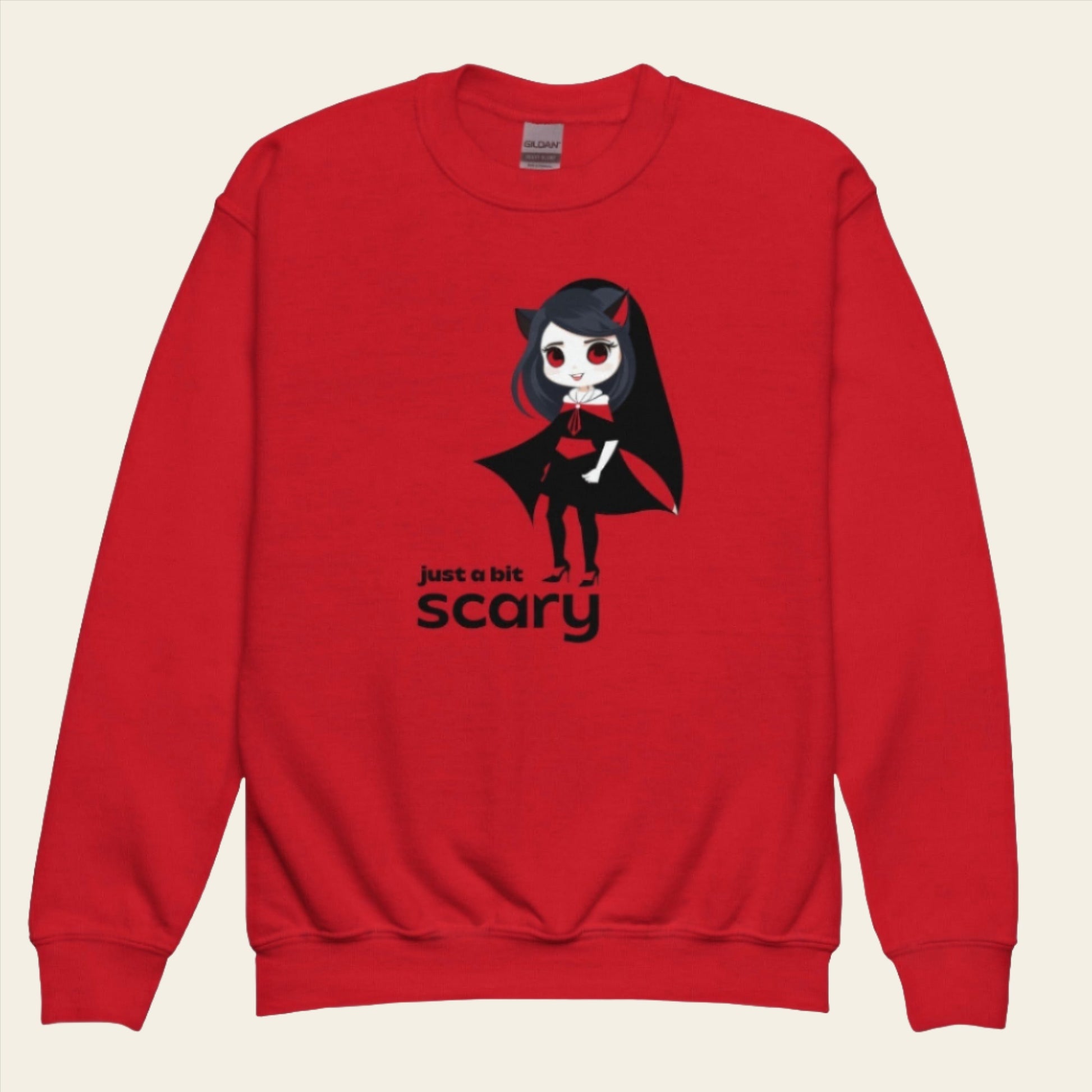 Youth Crewneck Sweatshirt Just a Bit Scary - ErdeGora