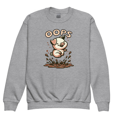 Youth Crewneck Sweatshirt Oops Muddy Freaking Puddles! - ErdeGora