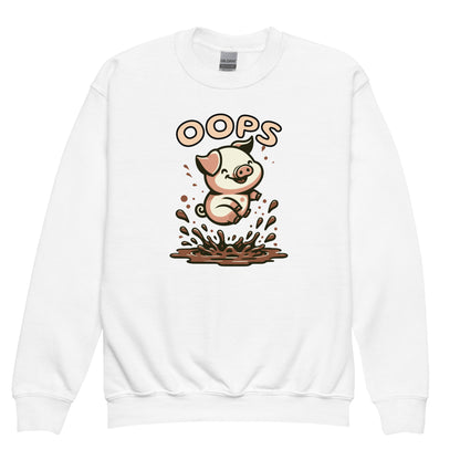 Youth Crewneck Sweatshirt Oops Muddy Freaking Puddles! - ErdeGora